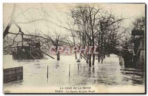 Old Postcard The Paris Crue Of the Seine Square du Pont Royal Floods