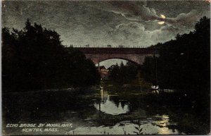 Massachusetts Newton Echo Bridge By Moonlight 1908