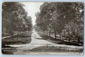 Rockford Michigan MI Postcard Monroe Street South Residence Section 1910 Antique