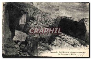Old Postcard Dauphine Sassenage Interior of tanks The Devil's Chimney