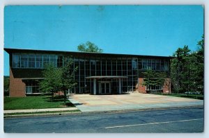 c1960 Montclair New Jersey NJ Postcard Public Library Front Building Entrance