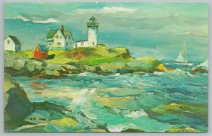 Kennebunkport Maine~Changing Weather~Cape Neddick~Vintage Postcard