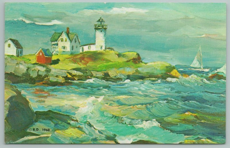 Kennebunkport Maine~Changing Weather~Cape Neddick~Vintage Postcard