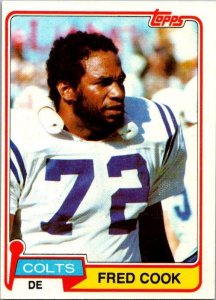 1981 Topps Football Card Fred Cook Baltimore Colts sk60177