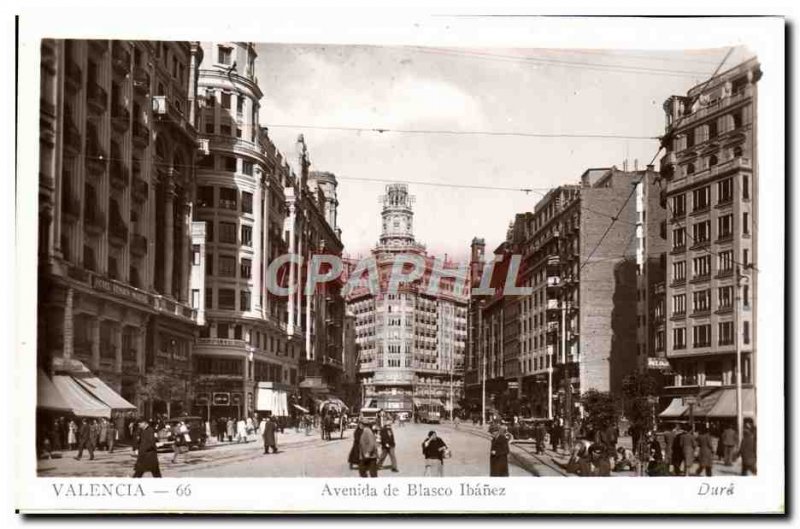 Old Postcard Valencia Avenida Blasco Ibáñez From