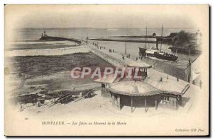 Old Postcard Honfleur discarded after the time of Maree Boat