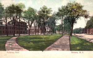 Vintage Postcard Pulteney Park Geneva New York The Rochester News Coompany Pub.