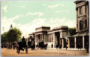 Hyde Park Corner London England Transport Interchange Horse Carriage Postcard