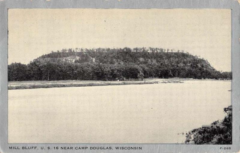 Camp Douglas Wisconsin Mill Bluff Waterfront Antique Postcard K70889