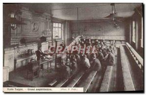 Old Postcard Paris Ecole Turgot Grand Amphitheater Pupils