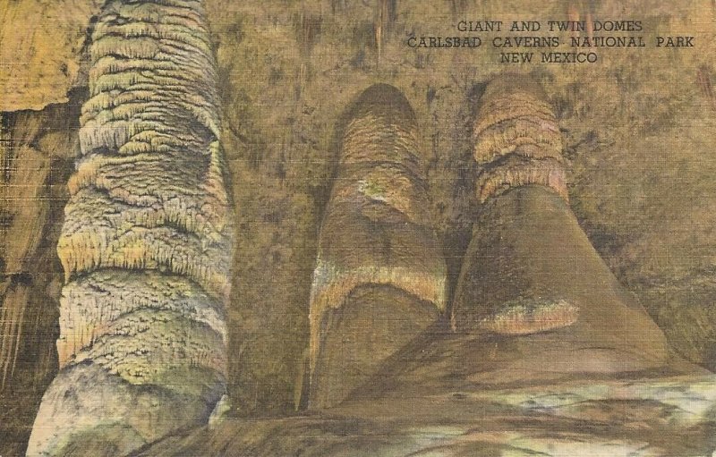 Giant and Twin Domes Carlsbad Caverns Nat'l Park New Mexico Vintage Postcard 