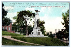 c1905 Soldiers and Sailors Monument Port Chester New York NY Antique Postcard 