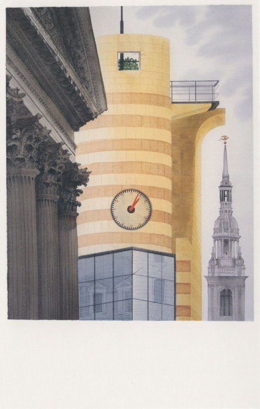 Clock at Poultry Mansion House St Mary Le Bow London Postcard