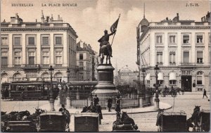 Belgium Brussels Bruxelles La Place Royale Vintage Postcard C206