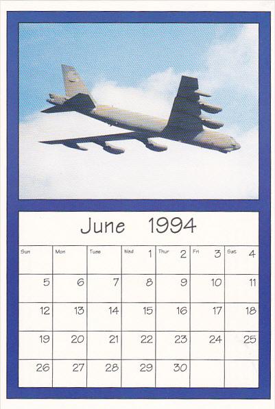 June 1994 Limited Editon Calendar Cardm AirShow '94 Boeing B-52 Stratofortress