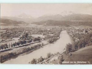 old rppc PANORAMIC VIEW OF TOWN Innsbruck Austria HM1993