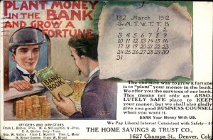 Denver CO RF Outcault Home Savings & Trust Advert Vintage Postcard