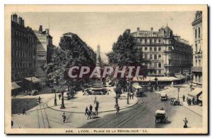 Old Postcard Lyon Place de la Republique