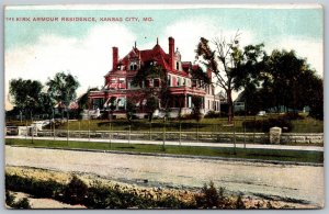 Vtg Kansas City Missouri MO Kirk Armour Residence Home 1910s View Postcard