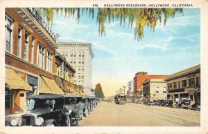 Hollywood California Hollywood Boulevard Street Scene Vintage Postcard AA10699 