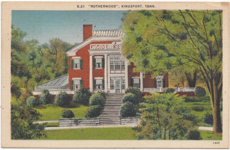 ROTHERWOOD, KINGSPORT, TENNESSEE, 1948 used linen Postcard