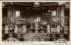 Penang Malaysia Snake Temple Subgei Kluang Real Photo Postcard #1