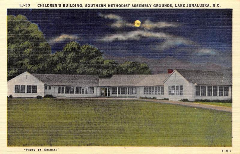 LAKE JUNALUSKA, NC  North Carolina    CHILDREN'S BUILDING   c1940's Postcard