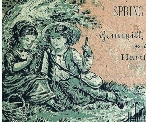 Trade Victorian Card Gemmill Burnham & Co Spring Suits Lake Picnic Hartford CT