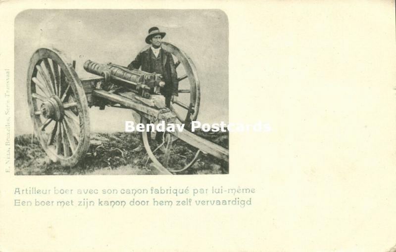 BOER WAR, Boer Soldier with his Homemade Cannon (1899)