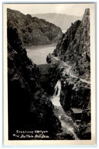 c1940's Shoshone Canyon And Buffalo Bill Dam Cody WY RPPC Photo Vintage Postcard