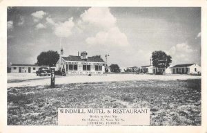 Leesburg Florida Windmill Motel and Restaurant Vintage Postcard AA10636