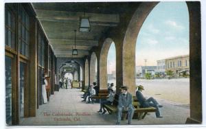 Colonnade Pavilion People Redondo California 1910c postcard