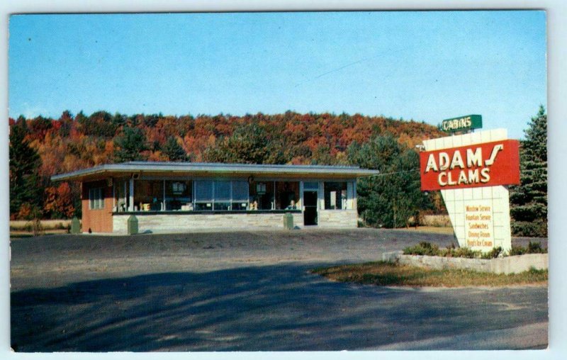 PENACOOK, New Hampshire NH ~ Roadside ADAM'S CLAM BAR Merrimack County Postcard