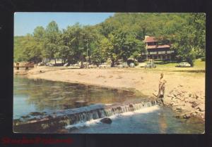 CASSVILLE MISSOURI ROARING RIVER STATE PARK FISHING MO. VINTAGE POSTCARD