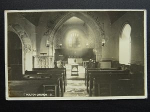 Somerset HOLTON St. Nicholas Church Interior c1912 RP Postcard