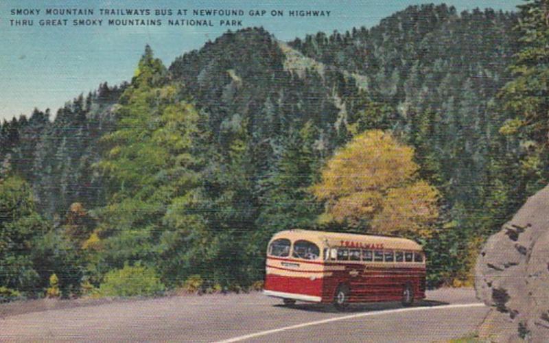 Tennessee Smoky Mountain Trailways Bus At Newfound Gap Highway