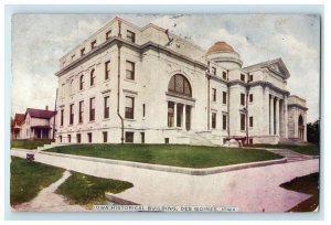 1910 Iowa Historical Building Des Moines Iowa IA Advertising Antique Postcard 