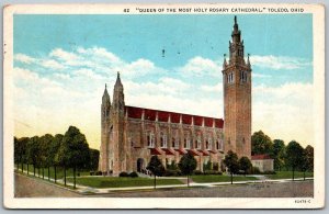 Toledo Ohio 1937 Postcard Queen Of The Most Holy Rosary Cathedral