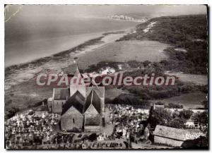 Modern Postcard Varengeville sur Mer S Inf Aerial view the Church on the clif...