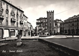 Vintage Postcard Real Photo Asti Piazza Statuto Italy Ris. Perfumo-Cartoleria