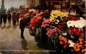 Vtg 1910s Flower Vendors San Francisco California CA Postcard