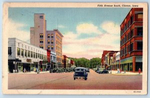 1943 Fifth Avenue South Classic Cars Street Establishment Clinton Iowa Postcard