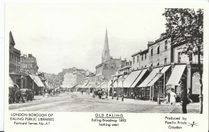 London Postcard - Old Ealing - Ealing Broadway 1893 - Looking West   V2258