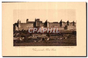 Postcard Old Cite Carcassonne General view South Coast