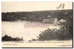 Perros Guirec Old Postcard General View of the beach Trestraou taken the path...