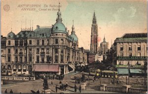 Belgium Antwerp Anvers Canal au Sucre Vintage Postcard 03.20 