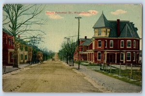 1910 Waynesboro Pennsylvania PA Vintage Postcard South Potomac St Road Buildings