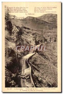 Old Postcard Auvergne The Vallee De La Cere the Lioran Road to I enteree of n...