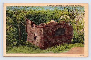 Old Hot Shot Furnace Fort Morgan Alabama AL UNP Unused Linen Postcard P6