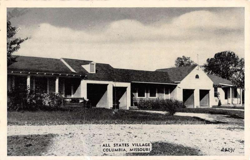 Columbia Missouri All States Village Street View Antique Postcard K88422